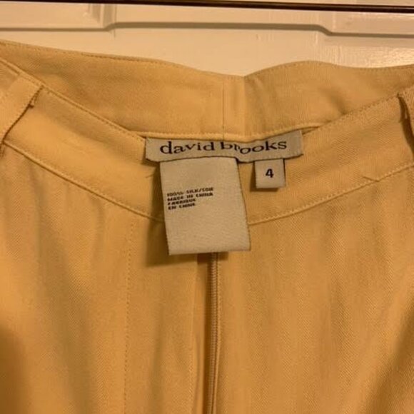 David Brooks, yellow silk tank top and matching pants, size S - Picture 4 of 4